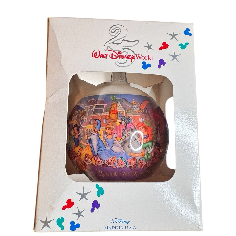 Disney World 25th Anniversary Ornament "Remember‎ the Magic" w/ Box VTG